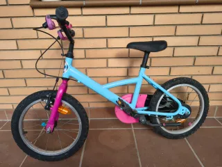 Bicicleta infantil 16 azul y rosa