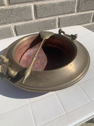 Braciere antico in rame con paletta