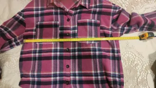 Camisa cuadros felpa rosa y morado