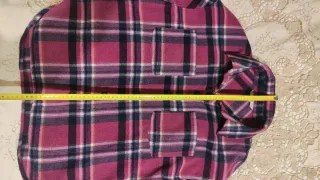 Camisa cuadros felpa rosa y morado