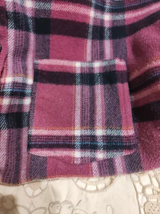 Camisa cuadros felpa rosa y morado