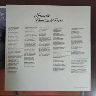 LP 1981 Jeanette Corazón d Poeta Vinilo como nuevo