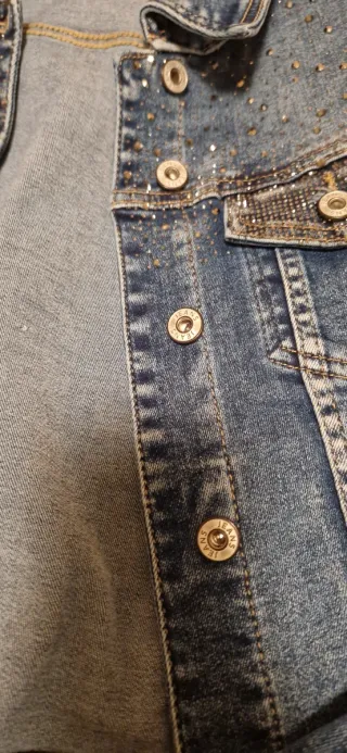 Giacca jeans donna con brillantini