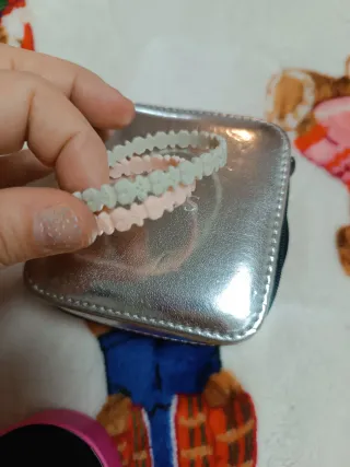 Pulseras Tous elásticas ositos gris y rosa