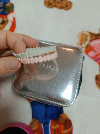 Pulseras Tous elásticas ositos gris y rosa