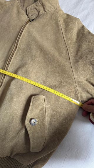 Chaqueta Vintage Piel Beige Hombre L Authentic Imp