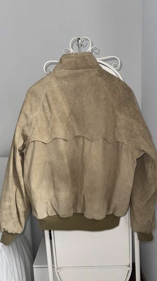 Chaqueta Vintage Piel Beige Hombre L Authentic Imp