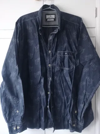 Camisa Cortefiel hombre azul estampada