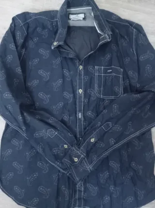 Camisa Cortefiel hombre azul estampada
