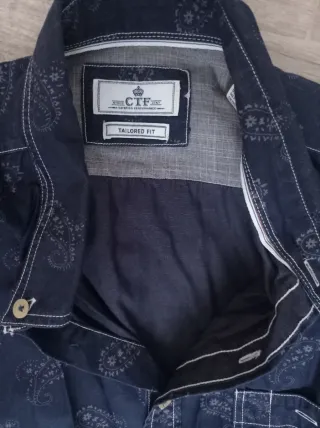 Camisa Cortefiel hombre azul estampada