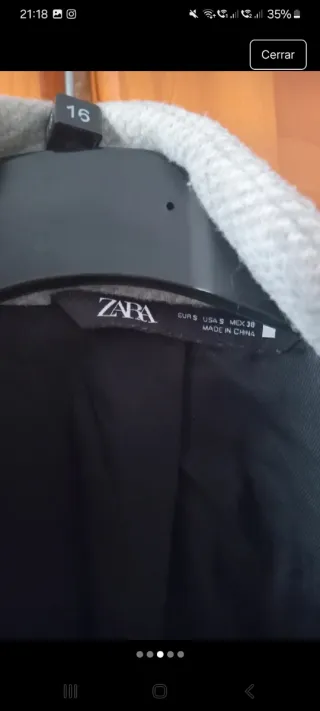 Abrigo Zara Gris Perla