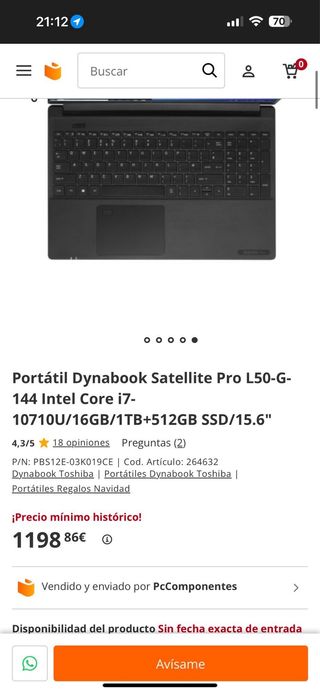 Dynabook Satellite Pro L50 Negro