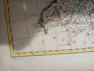 Mapa España y Portugal Bonne 1780