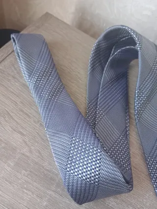 Cravatta Aquascutum seta blu/grigio