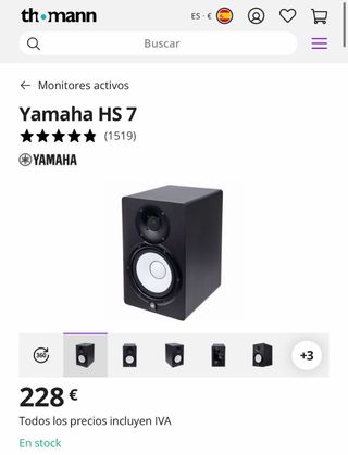 Monitor Yamaha HS7 Negro