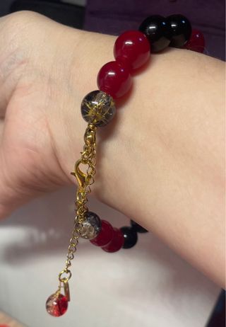 Conjunto Cristal Murano, Turmalina y Ágata Roja