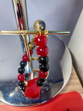 Conjunto Cristal Murano, Turmalina y Ágata Roja