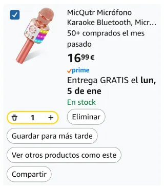Micrófono Karaoke Bluetooth Dorado y Rosa