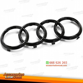 EMBLEMA FRONTAL PARA AUDI NEGRO BRILLO