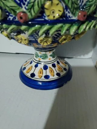 Botijo de cerámica decorado