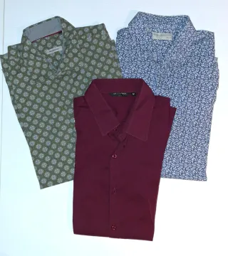 3 Camicie Uomo Fantasia e tinta unita