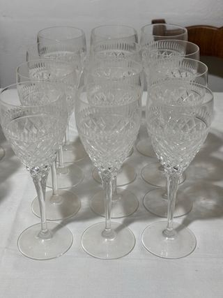 Set 12 Bicchieri Vino Vetro Decorato