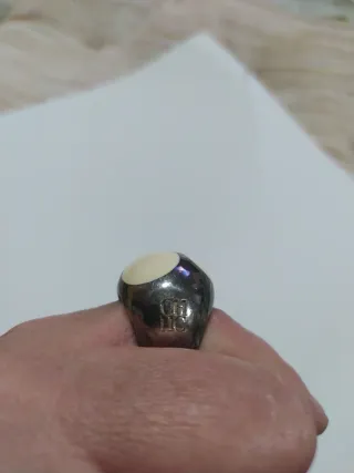 Anillo CH Plata y Marfil