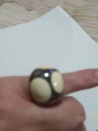 Anillo CH Plata y Marfil