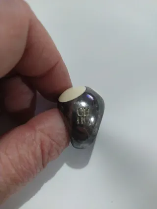 Anillo CH Plata y Marfil