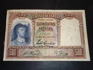 Billete 500 pesetas Banco de España 1931