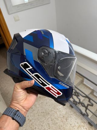 Casco Moto LS2 Azul y Blanco