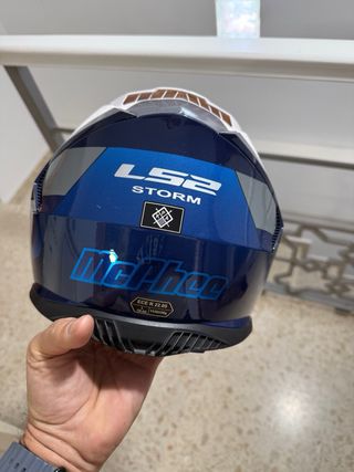 Casco Moto LS2 Azul y Blanco