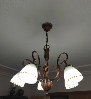 Lámpara de comedor de metal, laton