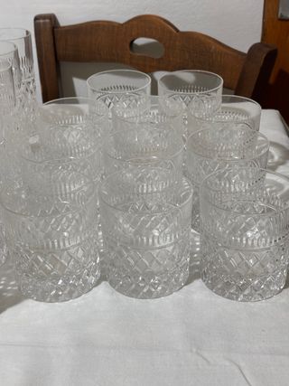 Set 11 Bicchieri Amaro Vetro Decorato