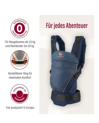 Mochila portabebés Manduca XT azul