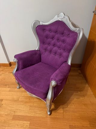 Butaca Vintage Violeta y Plateada