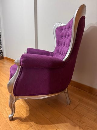 Butaca Vintage Violeta y Plateada