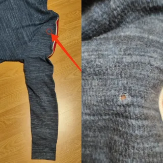 Jersey Hollister azul con rayas rojas