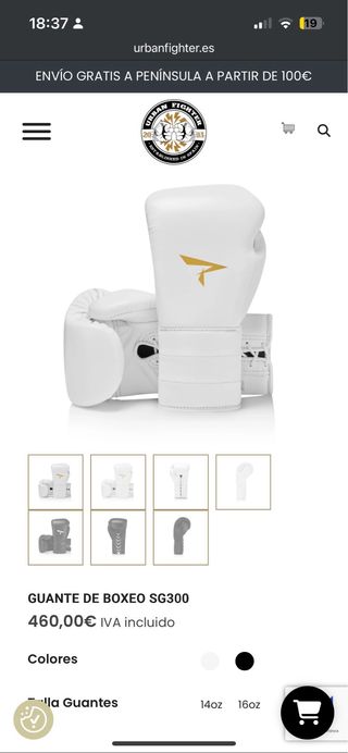 Guantes Boxeo Phenom SGH-300 Blancos.