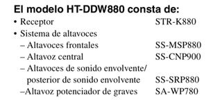 Sistema Sonido por cable Sony HTDDW880 Home Cinema