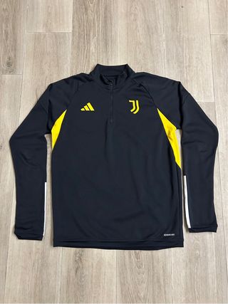 Felpa Juventus Adidas Mezza Zip Nera Gialla
