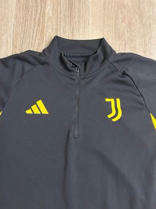 Felpa Juventus Adidas Mezza Zip Nera Gialla