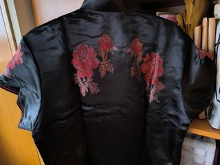 Vestido chino largo oriental asiático negro rojo