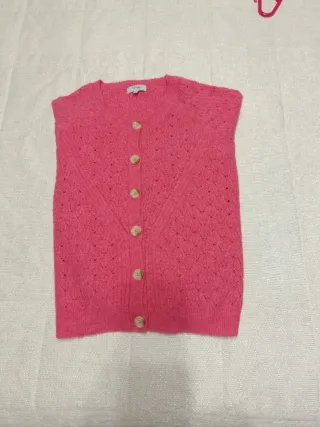 Cárdigan rosa de punto