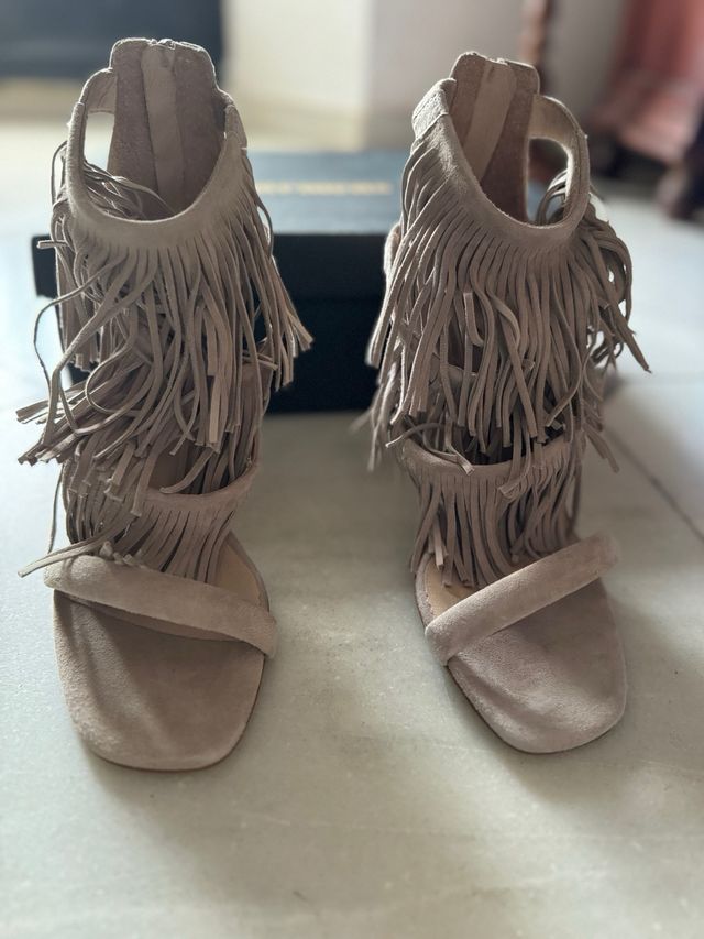 Sandalias Carmens Piel Beige Sin Usar