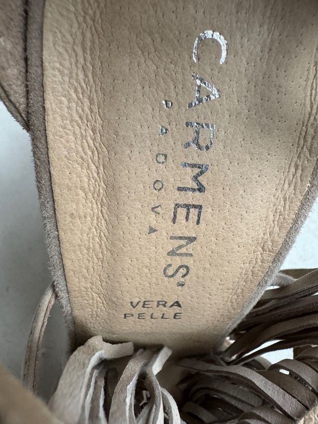 Sandalias Carmens Piel Beige Sin Usar