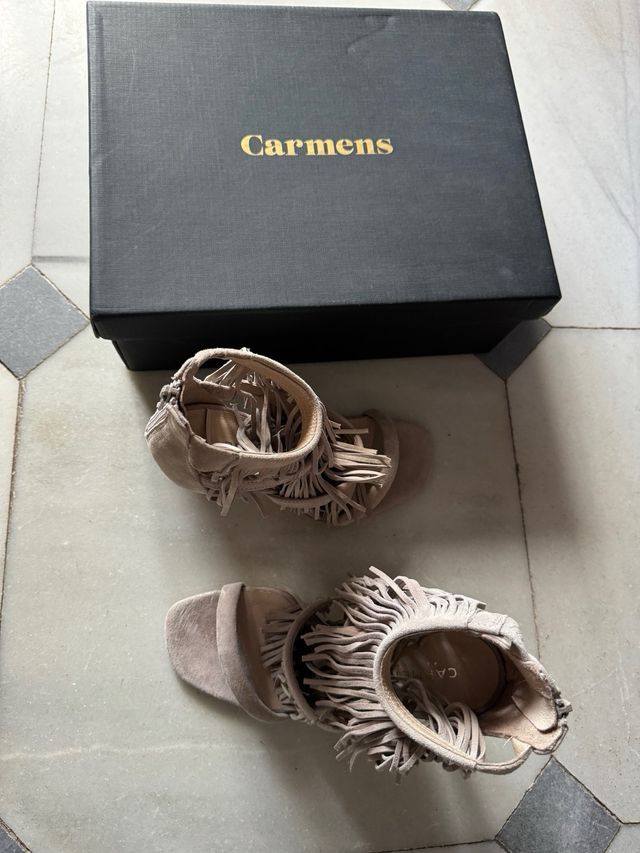 Sandalias Carmens Piel Beige Sin Usar