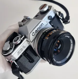CANON AE1 cámara analógica + lente Canon 50mm F1.8