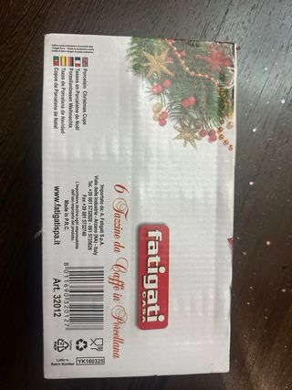 Set 6 Tazzine Natale Ceramica Alberi