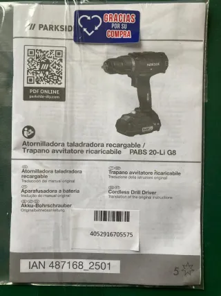 Atornilladora Taladradora Recargable con batería P